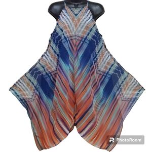 MSK Flowy Midi Handkerchief Dress, Size M